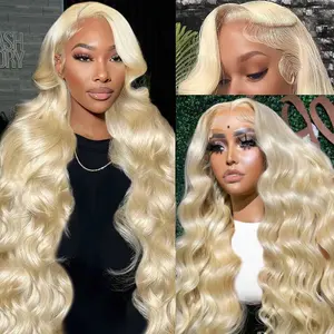 38 Inch 613 13x6 Lace Front Wig Human Hair 200 Density Blonde Wig Human Hair 613 Body Wave Blonde HD Lace Front Wigs Human Hair Pre Plucked 613 Lace Frontal Wigs