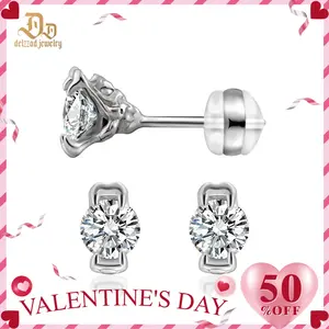 Delzzad Venom Kiss Earrings VVS Synthetic Moissanite S925 Stud Unisex Earrings Jewelry Perfect Birthday Mother’s Day Christmas Gift for Men Women Silver Earrings Golden Earrings Wedding Set