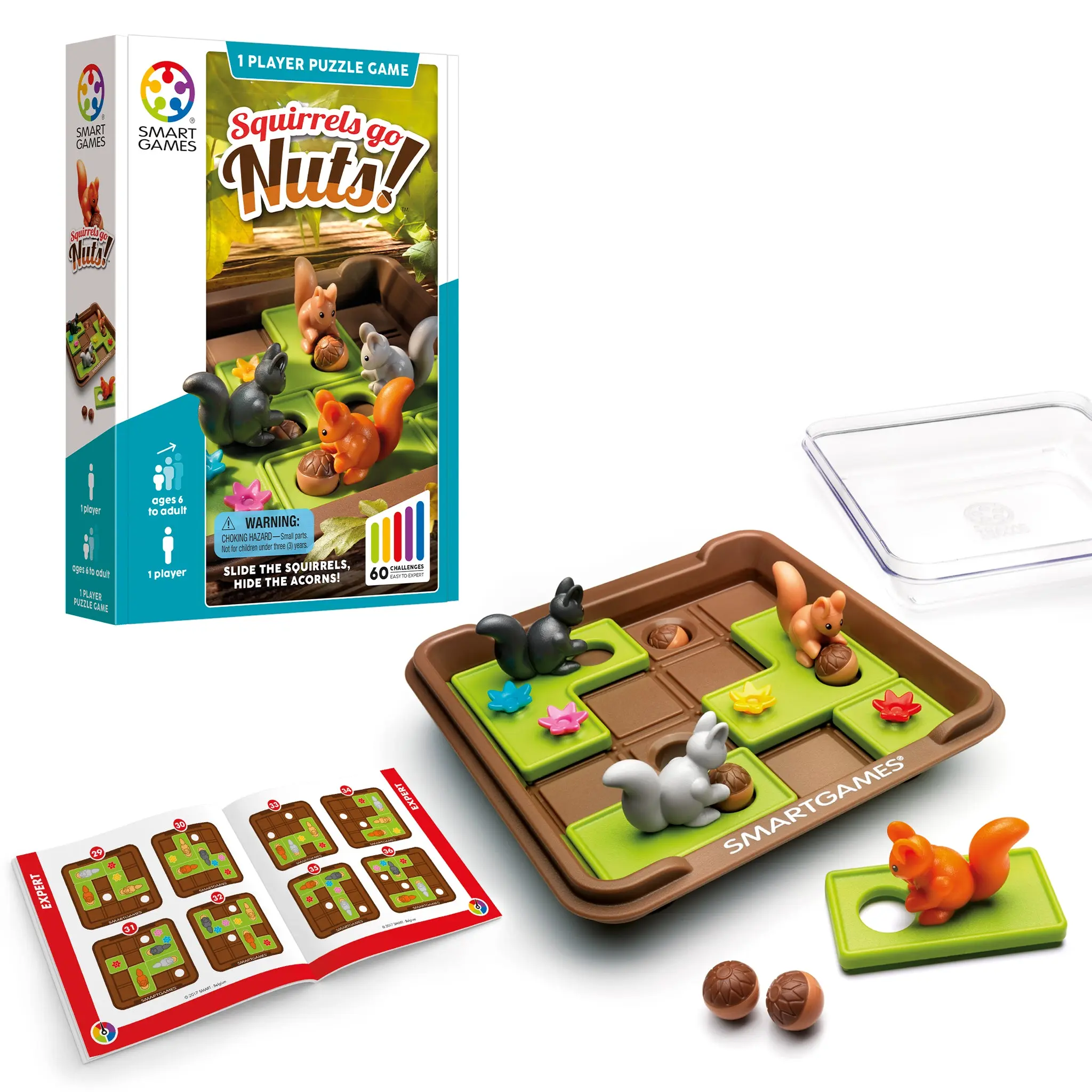 Squirrels Go Nuts! – Sliding Puzzle Logic Game with 60 Challenges | Brain Teaser Kids and Adults Ages 6+