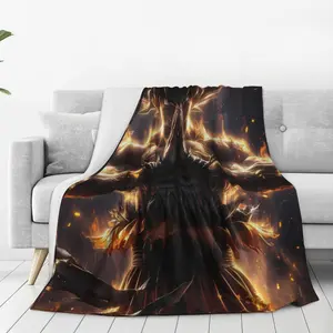 Goku Saiyan Flannel Blanket – Soft Cozy Throw for Bedroom, Dorm Room, Sofa, Couch, Travel, Camping & Movie Nights, Lightweight Warm Anime Blanket