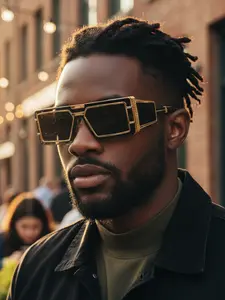 Men's High-End Cyberpunk Style Metal Glasses, Perfect for Photography Daily Walks Show Decoration Eyewear Tinted Lens Futuristic Sunglasses
