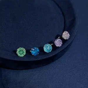 Elegant Birthstone Stud Earrings for Women Simple Sterling silver Earrings Various Colors Available Suitable for Birthday Party Daily Wear & Anniversary Gifts