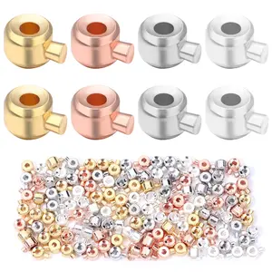 10pcs Copper Position Beads Clasps Stopper Spacer Beads Crimp End Beads For Jewelry Making DIY Bracelet Necklace Accessories