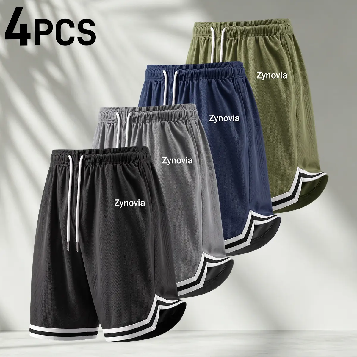 4PCS Men’s Shorts, 5-inch drawstring shorts, running sports shorts — breathable and comfortable.Suitable for everyday commuting, work, outdoor running, and vacation leisure in summer.Simple solid-color design, easy to pair, suitable for both men and women
