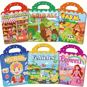 Reusable Sticker Book, Portable Washable Stickers for Fridge Helmet Glass Desktop DIY Decoration, Silent Busy Learning Art Class Party Christmas Gift, Diy Sticker Paper