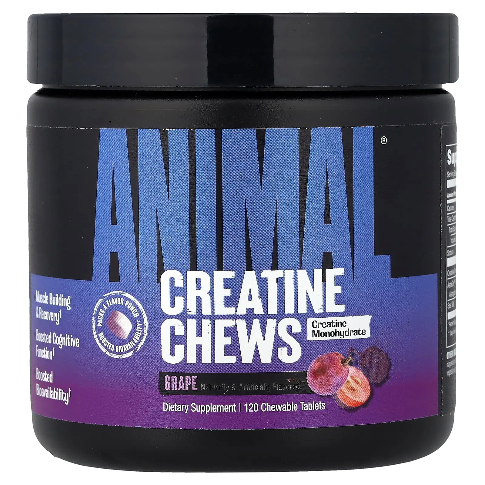 Animal Creatine Chews, Grape, 120 Chewable Tablets