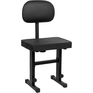 Piano Bench Adjustable Stool,  Keyboard Bench Seat with Backrest, Piano Chair with Padded Cushion for Musicians, Black, SPB-M50S