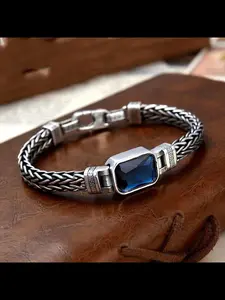 Summer New Ethnic Pattern Handmade Vintage Men's Braided Bracelet, Casual Copper Chain, Unisex Hip-Hop Style, All Seasons Accessory