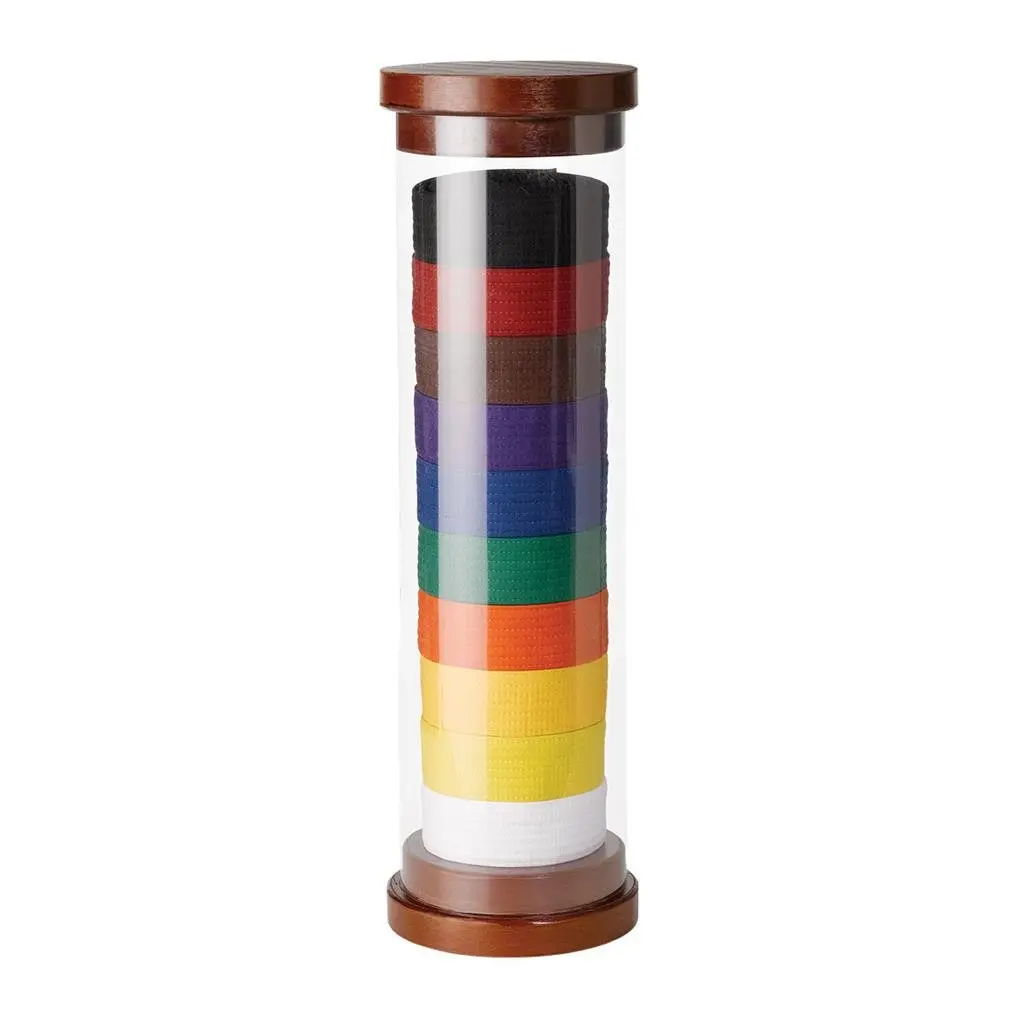 Wooden Cylinder Belt Display Organiser, 10-Level Home Storage Racks