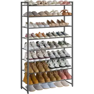Shoe Rack for Closet, Metal Shoe Organizer, 8 Tier Garage Shoe Rack Max Holds 40 Pairs,Shoe Storage shelf,Entryway, Black