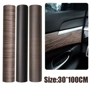 Car Glossy Sticker Automotive Interior Adhesive Wood Grain Vinyl Film Decals Universal Interior Car Accessories 30*100cm
