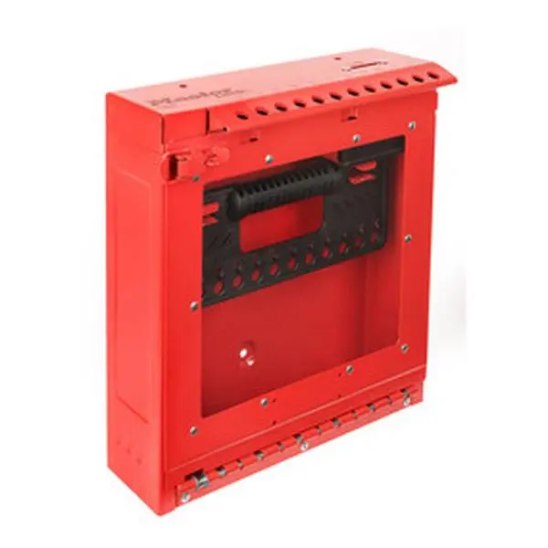Master Lock 470-S3502 Wall Mount Group Lock Box, Red, 12-Lock Hand Caddy, Clear, Impact-Resistant Window