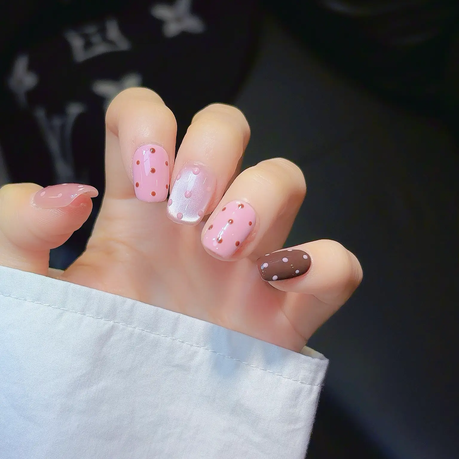10PC302 Miao Series Noblewoman Wearable Nails, Detachable Nail Tips, Short T-Shape, Fresh and Cute Nail Tips