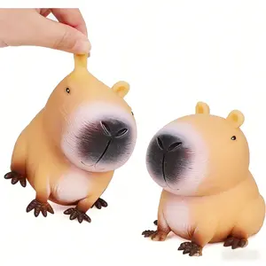Extra Large & Super Soft Capybara Stress Balls, 2-Pack! Squishy Stretchable Fidget Toys, Cute Animal Squeeze Toys for Kids Party Favors, Office & Classroom Sensory Stress Relief