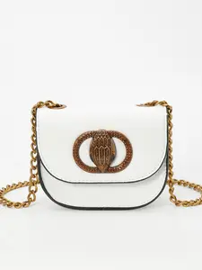 New Mini Chain Bag, Solid Color Flap Closure, Half Round Crossbody Bag, High-End Single Shoulder Fashion, Trendy Luxurious Handbag, Crescent Bag, Lightweight Crossbody Bag