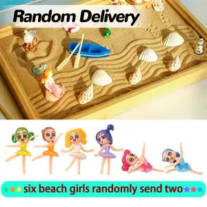 BangBangDa Modern Desktop Miniature Beach Zen Garden - 29-Piece Kit with Bamboo Tray, Sand, Rakes, Stamps, Beach Accessories for Home & Office Meditation, Stress Relief Desk Decor Art