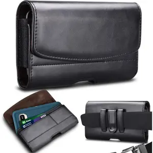 Phone Holster for  Galaxy S25 Ultra S24 Plus S23 S22 S21 FE Note 20+ A13 A14 A15 A16 A35 A36 A51 A71 5G  16 Pro Max 16E Leather Belt Clip Holster Holder Carrying Pouch Case, Black