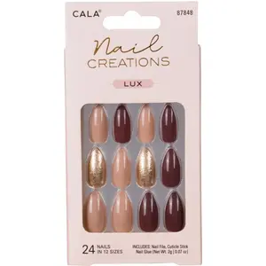 Cala Nail Creations Lux | Stiletto Warm Browns Press On Nails