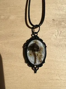 1-Michigan Mushroom Flower Necklace - Locally Foraged Mushrooms & Dried Flowers Natural Elements Jewelry for Nature Lovers Ideal for Casual Wear or Statement Piece