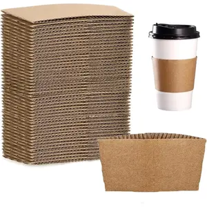 Disposable Coffee Cup Sleeves for Hot or Cold Drinks Paper Corrugated Cups Jackets 200 Count Fit for 8oz 10oz 12oz 16oz Cups
