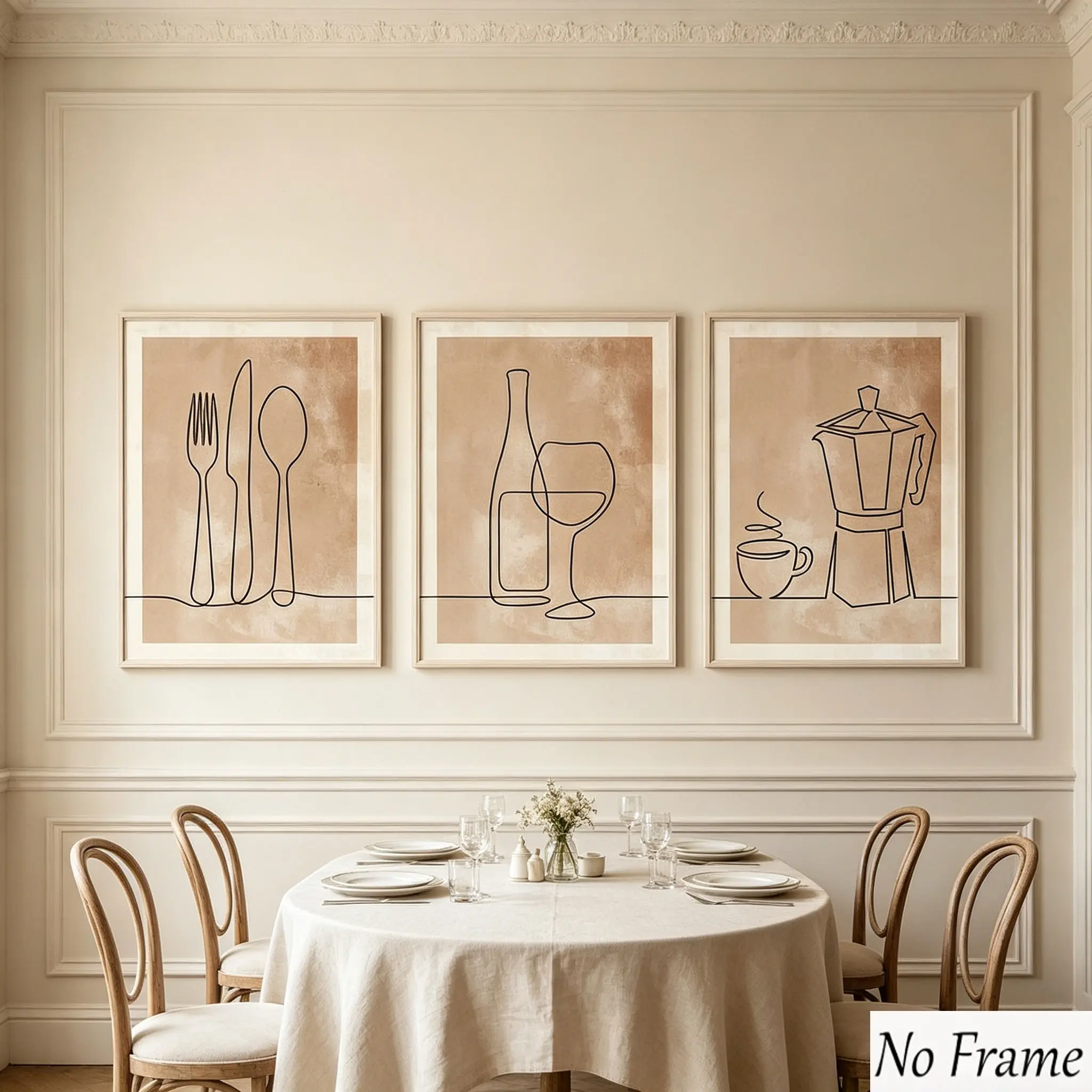 3pcs Modern Canvas Print Set, Wall Decor for Restaurant Kitchen, Home Art Decoration, Contemporary Kitchen Wall Art, Fashionable Kitchen Decor