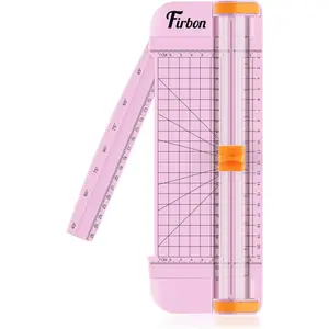 Pink A5 Paper Cutter, Straight Small Paper Trimmer with Side Ruler for Scrapbooking Craft, Paper, Coupon, Label, Cardstock
