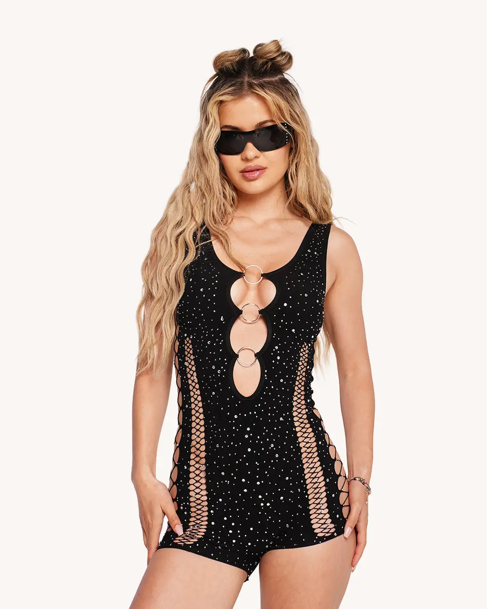 Miami Life Rhinestone Romper