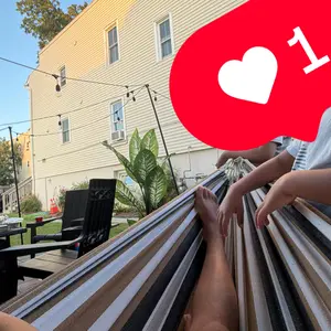 Segawe Portable Double Outdoor Hammock with 9FT Stand Set, Carry Case, 620 lbs (Static) 2-Person Space, Bold Stripes Add Energy, Breathable Cotton, Sturdy Stand, Porch/Backyard Garden Patio Furniture
