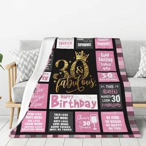 Gifts for Women, Stunning 30th, 40th, 50th, 60th, 70th, 80th, 90th Birthday Blanket – Perfect for Mom, Grandma, Wife, Sister, or Best Friend