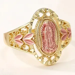 Vintage Bohemian Virgin Mary Ring – Hand-Carved Religious Jewelry Gift