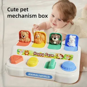 Interactive Pop-Up Animal Mechanical Box, Educational Toy for Logic & Memory Training, Durable Plastic, Montessori Learning Game for Kids, Sensory Activity Board