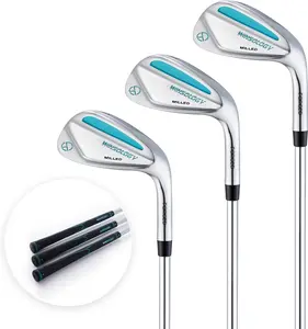 Golf Wedges Set, 52/56/60 Degree Wedges Golf Clubs, Right Hand (Silver/Turquoise)
