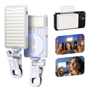 Aopatu Magnetic Selfie Light，160 LED Dual Side Selfie Light Compatible with iPhone Magsafe, 3 Lighting Adjustment Modes, Portable Rechargeable Light,for Makeup, Live Streaming, Video，Selfies, Photography,  Video Recording