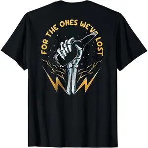 For The Ones We've Lost Memorial Back Print T-Shirt Hoodie Sweatshirt, Sympathy Gift for Dad Husband Brother, Tribute Brotherhood Shirt for Men, Biker Blue Collar Tribute