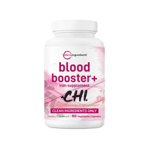 Micro Ingredients Blood Booster + | 60 Veggie Capsules | 14-in-1 Iron Supplement