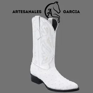 J-Toe Boot White Clonned Ostrich WD 227