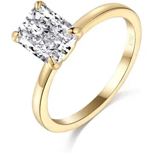 2CT  Radiant Cut for Woman, D Color VVS1 18K White Yellow Gold Vermeil Promise Ring princess cut ring engagemen trings   Weddingrings halo ring