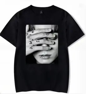 Vintage T-Shirt Jungkook Graphic T-Shirt Oversized Tops Gothic Women's T-Shirt Kpop Aesthetic Goth Fashion Streetwear