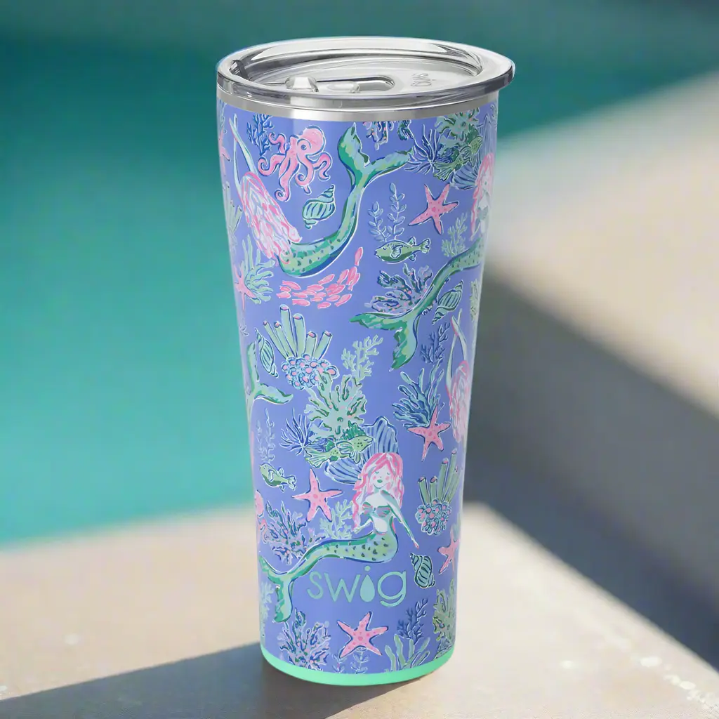 SWIG 32oz Slimline Tumbler: More Sips, Less Refills! - Under the Sea Mermaids