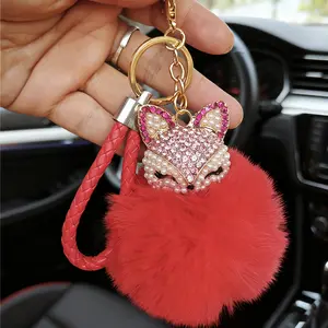 [Single Keychain] Luxurious Fox Keychain | Sequins, Rhinestones, Iron Chain, Zinc Alloy Pendant, Lobster Clasp, Decorative Key Ring for Ladies