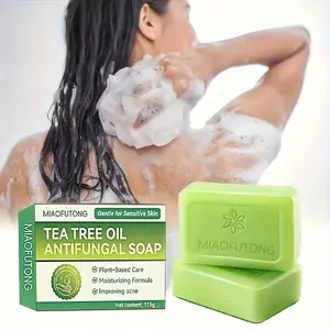 Tea Tree Oil Plant Care Soap 115g*2, Facial & Body Cleansing, Plant Based Wash, Adds Tea Tree Essential Oil, Glycerine, Moisturizes Skin, Suitable for Sensitive Skin, Body Wash