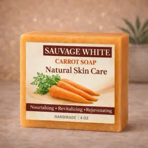 Sauvage White Brightening Carrot Soap, Natural Skin-Care Bar for Gentle Daily Cleansing