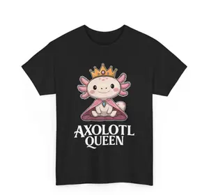 Axolotl Queen Tee: Regal & Adorable - Simple, memorable, highlights key features