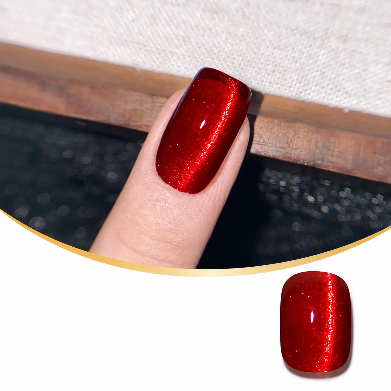 MOLISHA Cat Eye Red Gel Nail Polish Kit, Translucent Red (tool included)