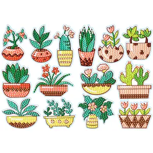 Diamond Painting Stickers Potted Plants
