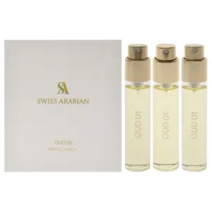 Oud 01 by Swiss Arabian for Unisex - 3 Pc Mini Gift Set 3 x 1oz EDP Spray (Refill)