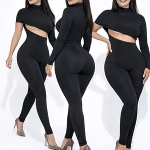 Noir Élysée Jumpsuit Sexy Womenswear Lady Comfort Underwear Spandex Outfit Party One Shoulder Design Slim Fit Basic Festival Rompers Elegance Style