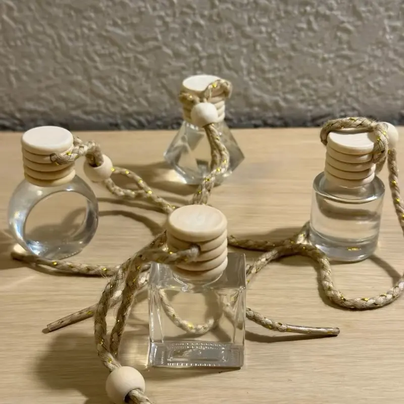 All Vibes on Deck 9 Pack 8ML Car Diffusers with Rope Decor and Wooden Caps for Aromatic Freshness
