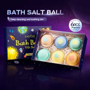 6Pcs Star Bath Bomb Collection | Gentle Body Cleansing Bath Fizz Gift Pack Skin Soother