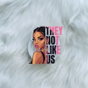 They Not Like Us kindle Grip, Aesthetic Melanin Girl with Afro Art, Beautiful Pink Girl Bookish Accessory for Book Lovers